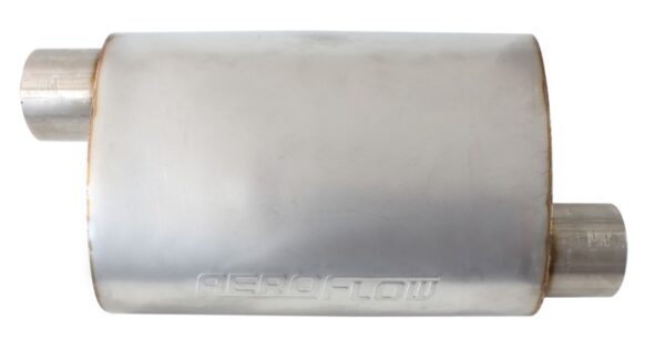 AEROFLOW 2.5" OFFSET / OFFSET MUFFLER 13.75" LENGTH, 9.45" W, 5.3" H