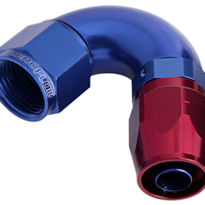 Aeroflow Alloy 120 Deg Hose End -8AN Blue Cutter Style Full Flow