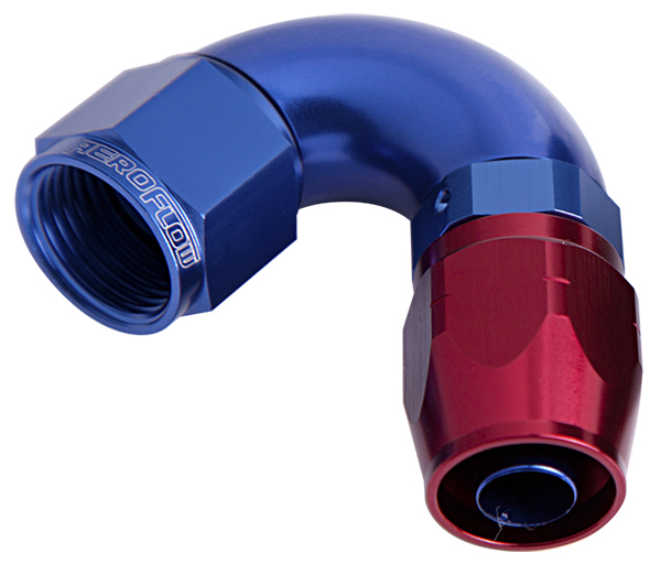Aeroflow Alloy 120 Deg Hose End -16AN Blue Cutter Style Full Flow