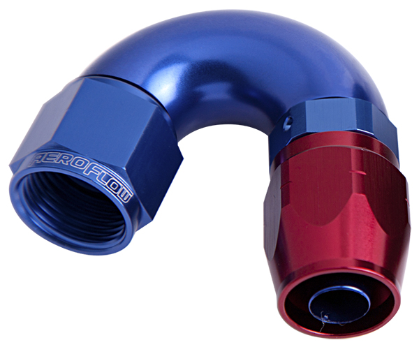 Aeroflow Alloy 150 Deg Hose End -10AN Blue Cutter Style Full Flow