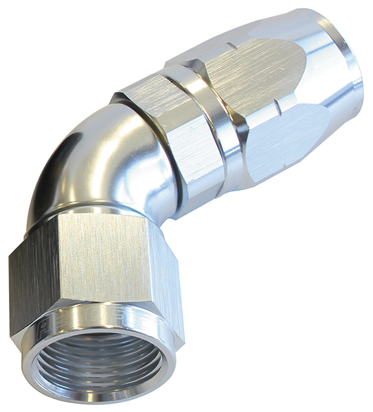Aeroflow Alloy 60 Deg Hose End -6AN Silver Cutter Style Ful Flow