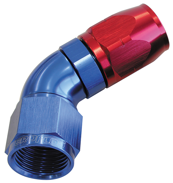 Aeroflow Alloy 60 Deg Hose End -10AN Blue Cutter Style Full Swivel AF558-10