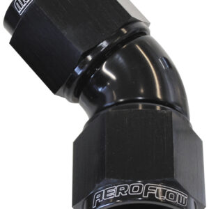 Aeroflow -12AN 45 Deg Swivel Coupler Black Billet Full Flow 1 Piece