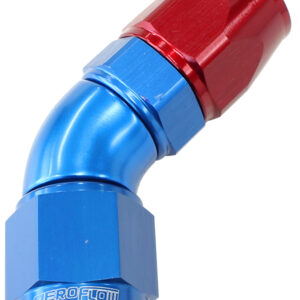 Aeroflow 45 Deg -6AN Full Flow Teflon Hose End Blue 1 Piece Fullflow