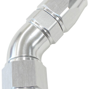 Aeroflow 45 Deg -6AN Full Flow Teflon Hose End Silver 1 Piece Fullfl