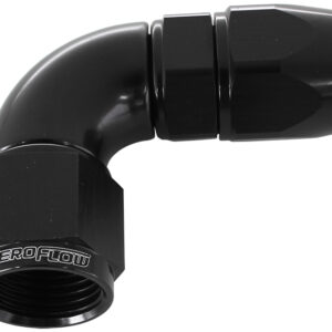 Aeroflow 90 Deg -12AN Full Flow Teflon Hose End Black 1 Piece Fullflo