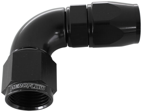 Aeroflow 90 Deg -12AN Full Flow Teflon Hose End Black 1 Piece Fullflo