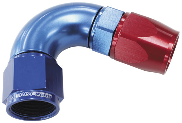 Aeroflow 120 Deg -6AN Full Flow Teflon Hose End Blue 1 Piece Fullflow