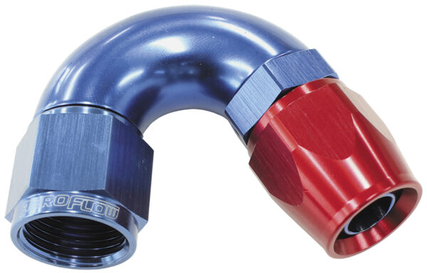 Aeroflow 150 Deg -6AN Full Flow Teflon Hose End Blue 1 Piece Fullflow