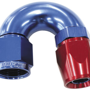 Aeroflow 180 Deg -6AN Full Flow Teflon Hose End Blue 1 Piece Fullflow