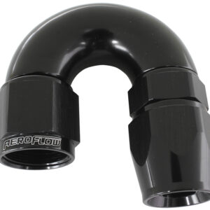 Aeroflow 180 Deg -6AN Full Flow Teflon Hose End Black 1 Piece Fullflo