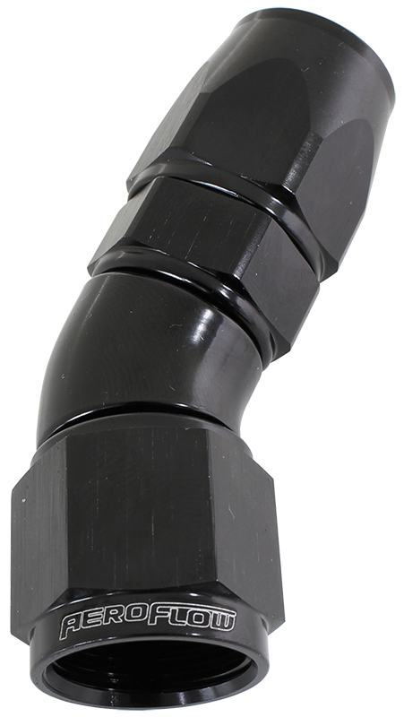 Aeroflow 30 Deg -12AN Full Flow Teflon Hose End Black 1 Piece Fullflo