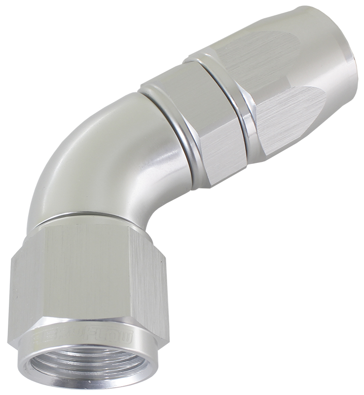 Aeroflow 60 Deg -10AN Full Flow Teflon Hose End Silve 1 Piece Fullflo