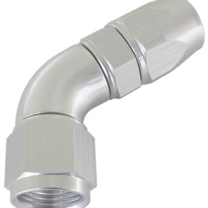 Aeroflow 60 Deg -12AN Full Flow Teflon Hose End Silver 1 Piece Fullfl