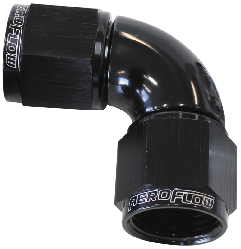 Aeroflow -8AN 90 Deg Swivel Coupler Black Billet Full Flow 1 Piece