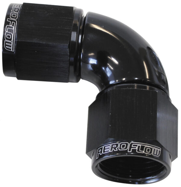 Aeroflow -10AN 90 Deg Swivel Coupler Black Billet Full Flow 1 Piece