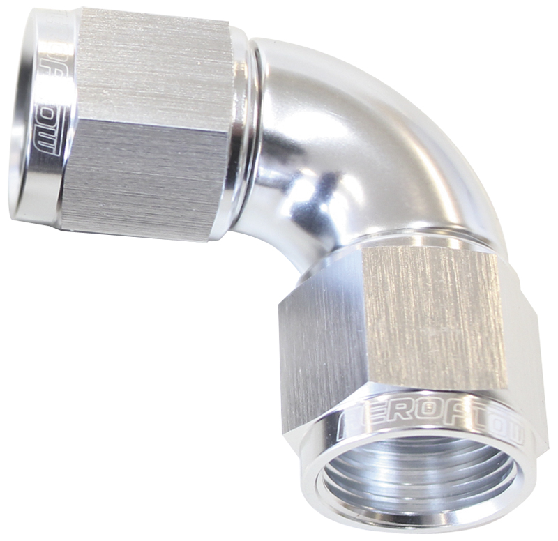 Aeroflow -20AN 90 Deg Swivel Coupler Silver Billet Full Flow 1Piece