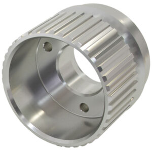 AEROFLOW Chev long Crank Gilmer pulley anodised silver SBC/BBC