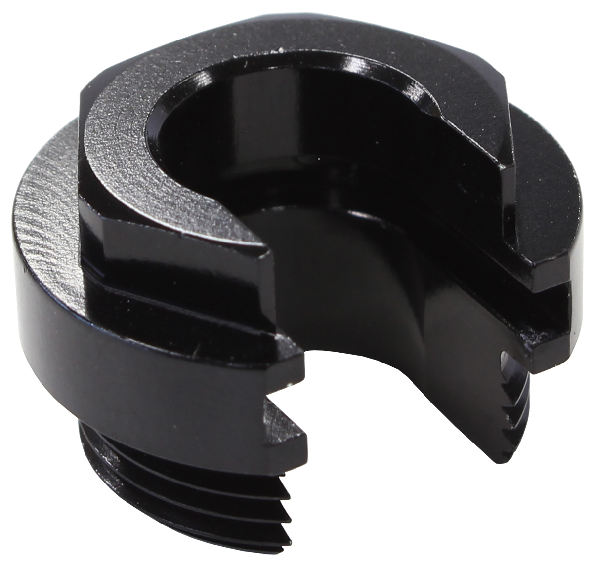 AEROFLOW PUSH ON EFI FITTING RETAINING LOCKING COLLAR WITH SLOT BLACK