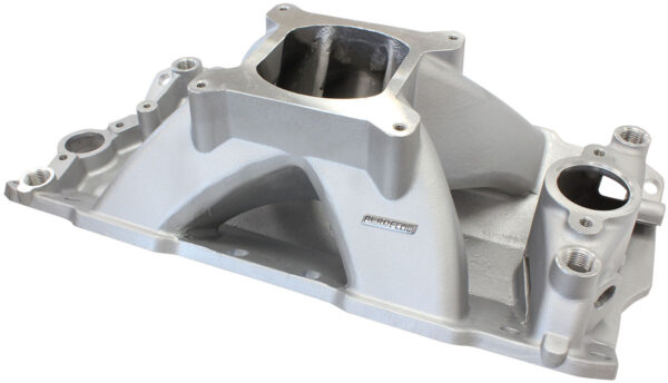 AEROFLOW SBC HI RISE INTAKE MANIFOLD SINGLE PLANE CHEV 350 NATURAL