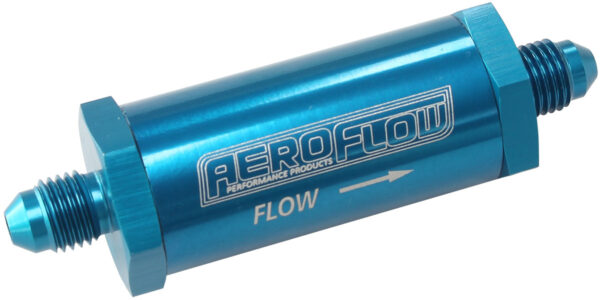 Aeroflow -4AN Turbo Inline Oil Filter Blue 30 Micron Washable