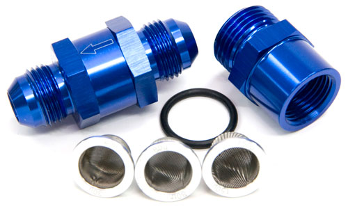Aeroflow -6AN Inline Fuel & Oil Filter Blue 3 X Filter 30,80,150 Micr