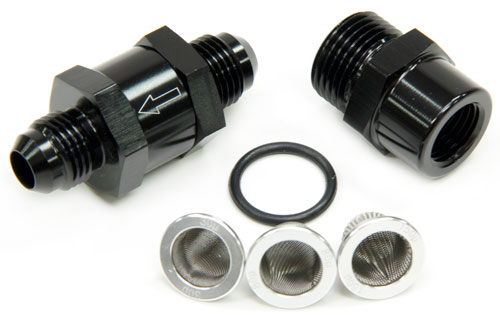Aeroflow -6AN Inline Fuel & Oil Filter Black 3X Filter 30,80,150 Micr