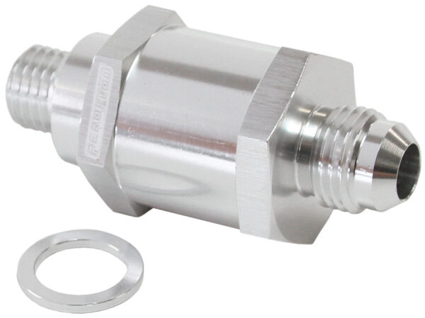 Aeroflow M12 X 1.5mm X -6AN Checkvalve Silver Male To Male Bosch Pump