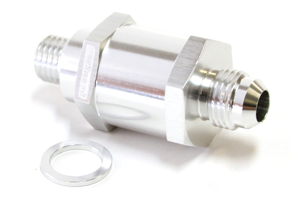 Aeroflow M12 X 1.5mm X -8AN Checkvalve Silver Male To Male Bosch Pump