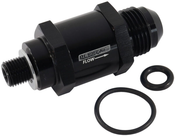 AEROFLOW M10 X 1.0MM X -6AN CHECK VALVEBLACK MALE TO MALE BOSCH PUMP
