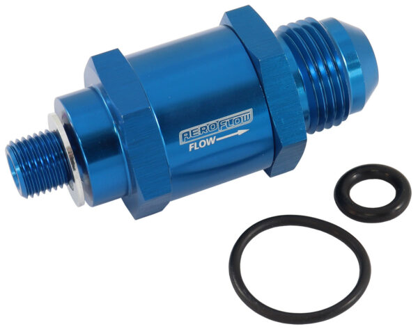 AEROFLOW M10 X 1.0MM X -8AN CHECK VALVEBLUE MALE TO MALE BOSCH PUMP