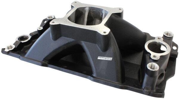 AEROFLOW SBC HI RISE INTAKE MANIFOLD SINGLE PLANE CHEV 350 BLACK