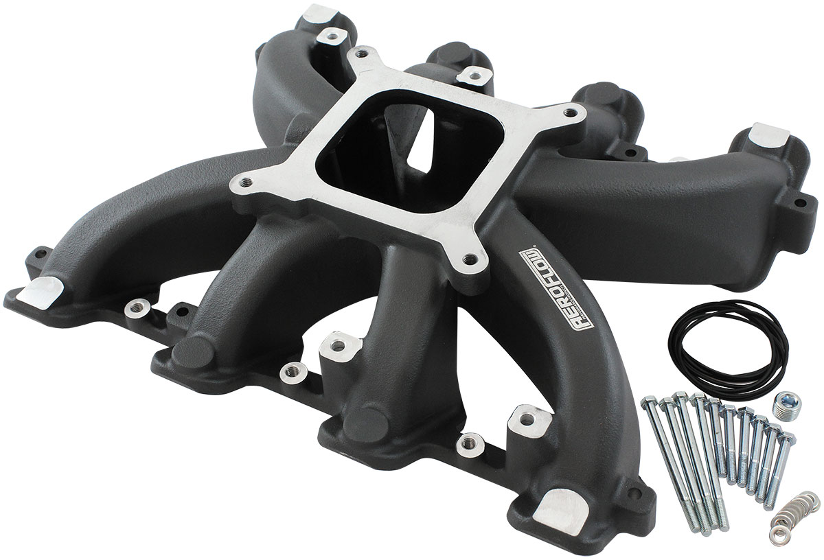 AEROFLOW GM LS CARBY INTAKE MANIFOLD CATHEDRAL PORT NON-EFI LS1 LS2BLACK