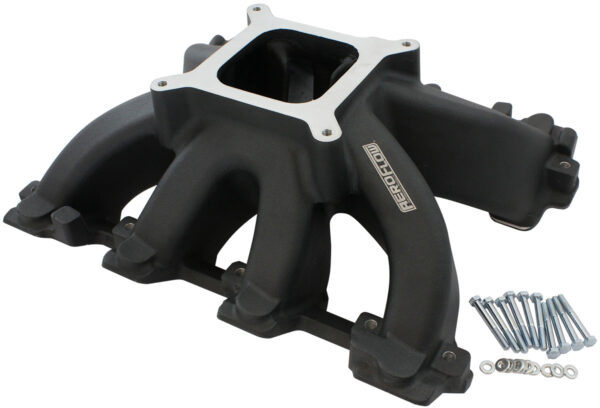 GM LS CARBY HI RISE INTAKE MANIFOLD CATHEDRAL NON EFI LS1LS2 BLACK Aeroflow- 6240-5000