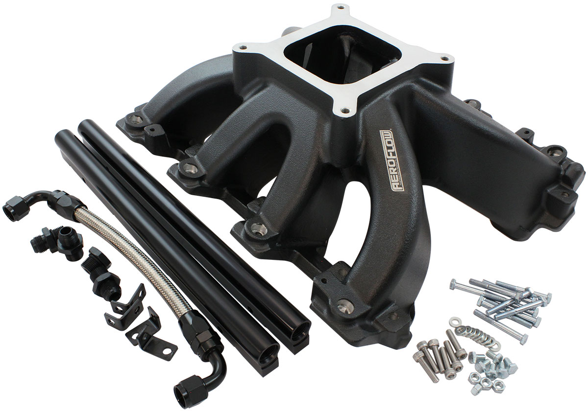 AEROFLOW GM LS CARBY INTAKE MANIFOLD CATHEDRAL HI RISE EFI LS1 LS2 BLACK