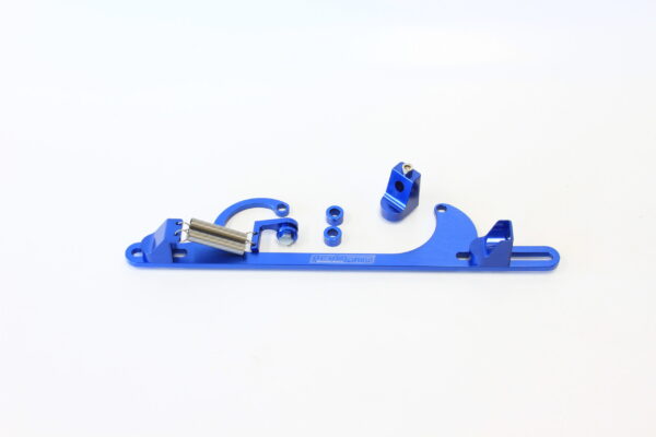 AEROFLOW BILLET THROTTLE CABLE BRACKET BLUE SUITS 4150 STYLE