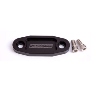 AEROFLOW Billet Fuel Pump Block-Off Plate, Ford V8 302C 351C, Black