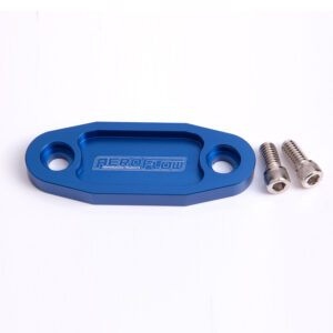 AEROFLOW Billet Fuel Pump Block-Off Plate, Ford V8 302C 351C, Blue