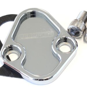 AEROFLOW BILLET FUEL PUMP BLOCK OFF CHROME CHRY BBF SBF BBC