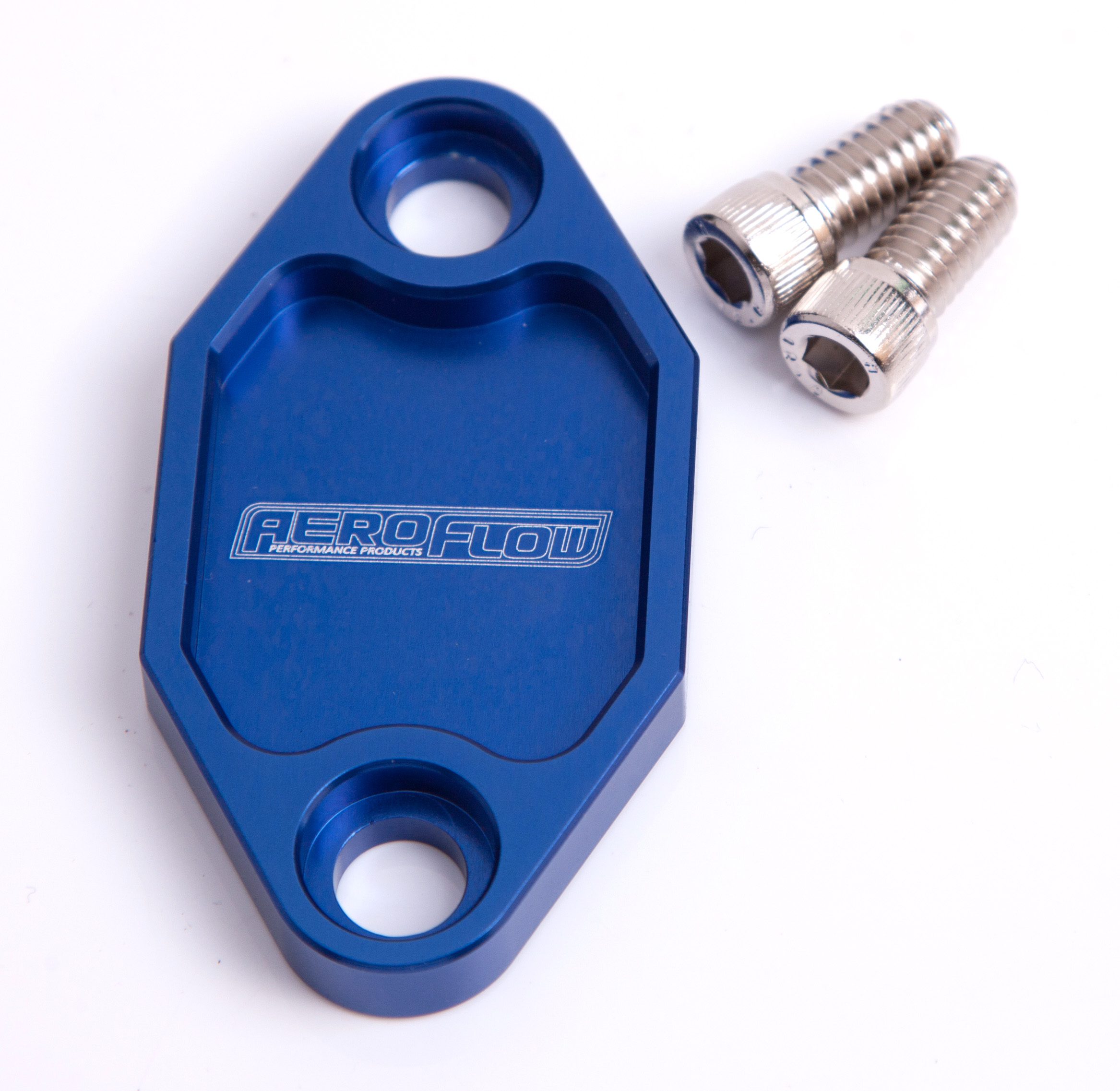 AEROFLOW BILLET FUEL PUMP BLOCK OFF PLATE BLUE SUITS HOLDEN 308