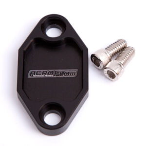 AEROFLOW BILLET FUEL PUMP BLOCK OFF PLATE BLACK SUITS HOLDEN 308