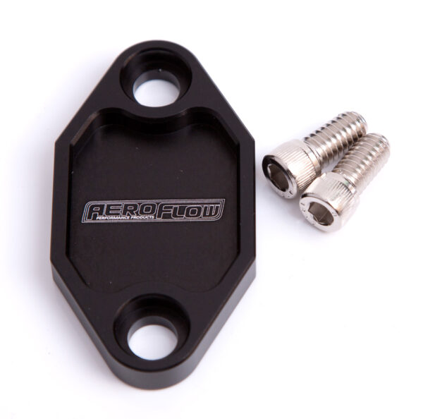 AEROFLOW BILLET FUEL PUMP BLOCK OFF PLATE BLACK SUITS HOLDEN 308