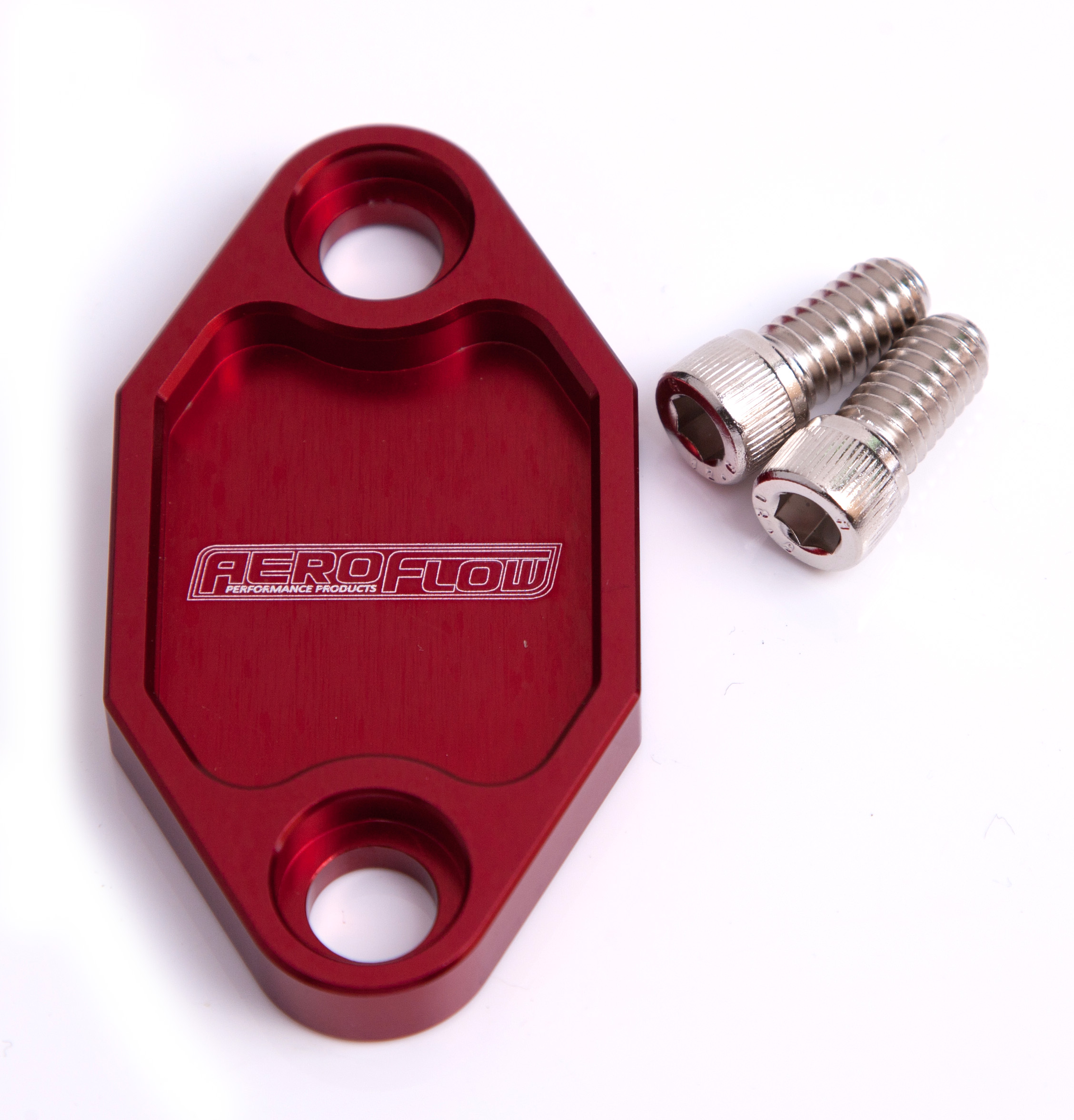 AEROFLOW BILLET FUEL PUMP BLOCK OFF PLATE RED SUITS HOLDEN 308