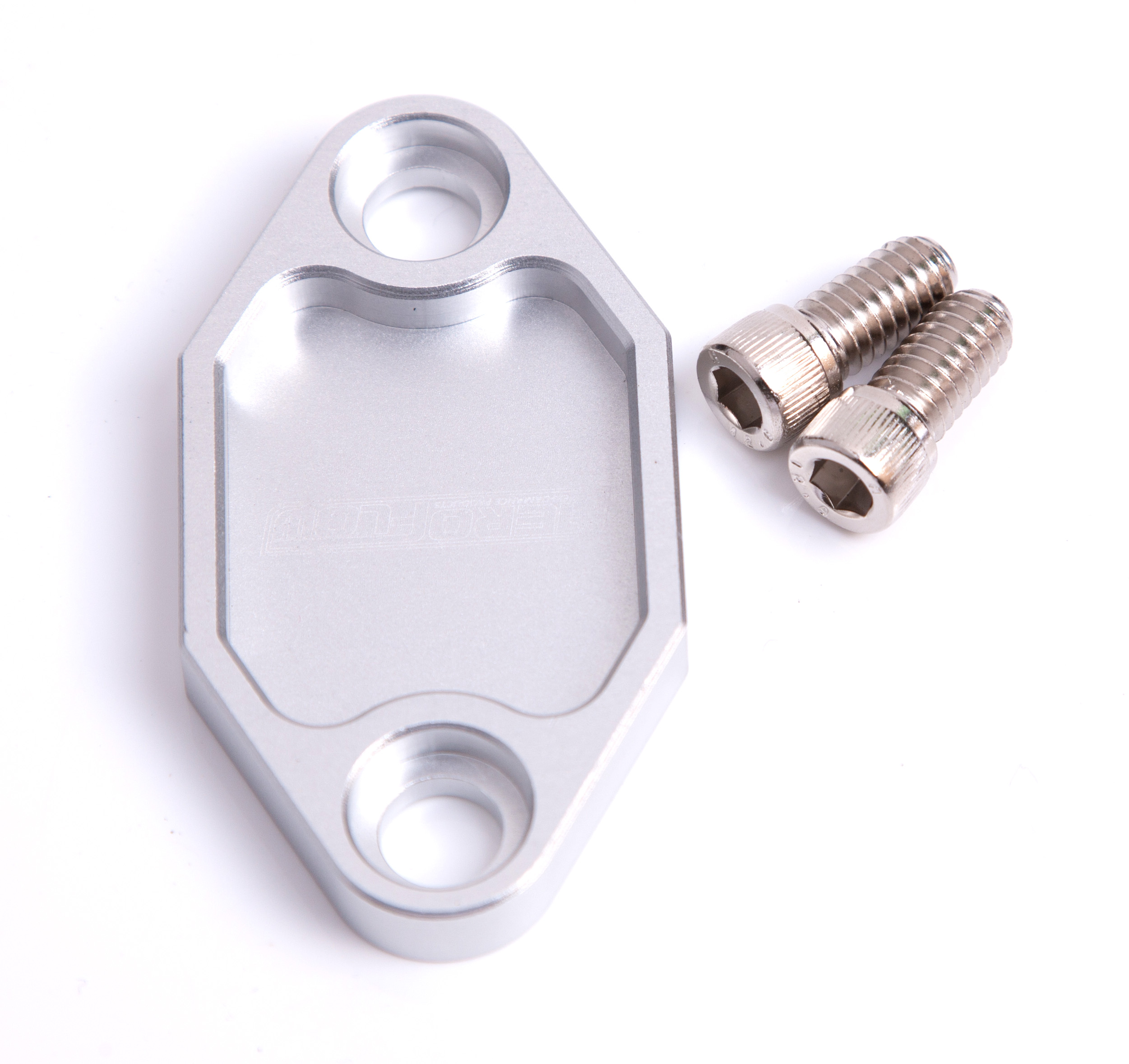 AEROFLOW BILLET FUEL PUMP BLOCK OFF PLATE SILVER SUITS HOLDEN 308