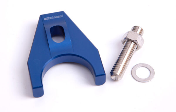 AEROFLOW BILLET DISTRIBUTOR HOLD DOWN BLUE BRACKET SUITS ALL CHEV