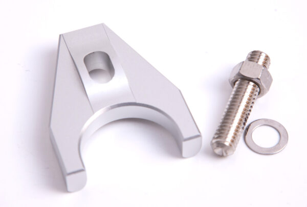 AEROFLOW BILLET DISTRIBUTOR HOLD DOWN SILVER BRACKET SUITS ALL CHEV