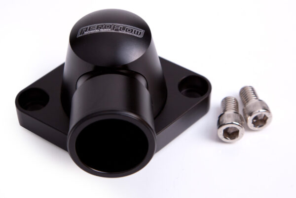 AEROFLOW BILLET THERMOSTAT HOUSING BLACK SWIVEL SBC BBC