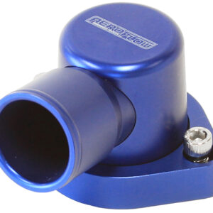 AEROFLOW FORD 302 351C 90 DEG SWIVEL BLUE THERMOSTAT HOUSING