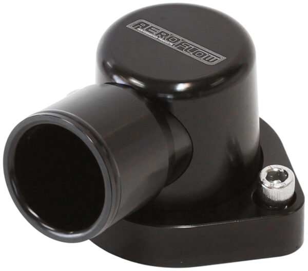 AEROFLOW FORD 302 351C 90 DEG SWIVEL BLACK THERMOSTAT HOUSING