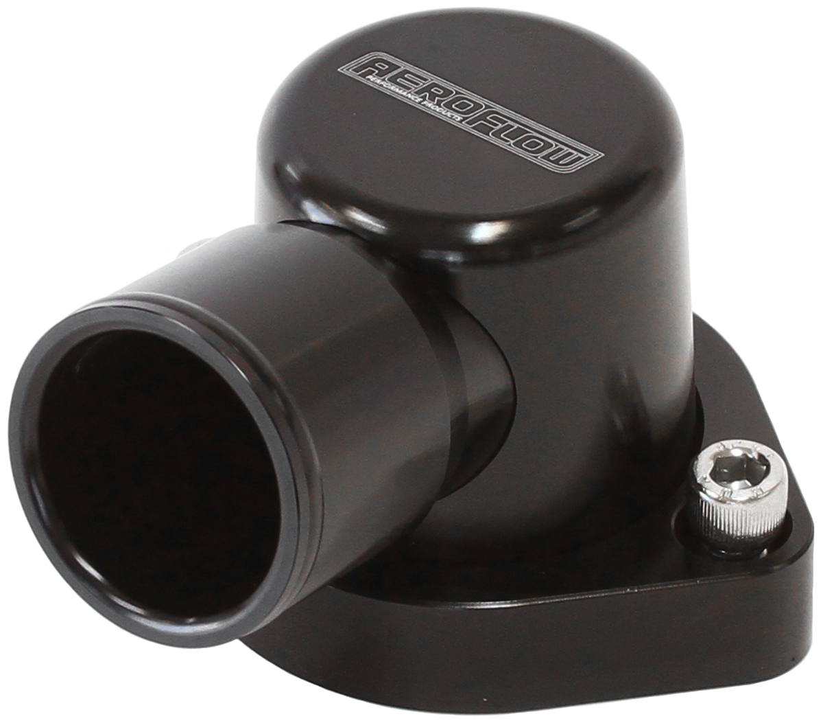 AEROFLOW FORD 302 351C 90 DEG SWIVEL BLACK THERMOSTAT HOUSING